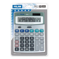 (40924BL) MILAN CALCULADORA METÁLICA 14 DIGITOS DUAL BLISTER