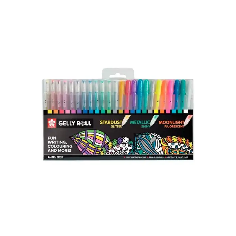 (POXPGBMIX24) TALENS SAKURA BOLÍGRAFOS GELLY ROLL MIXED ESTUCHE DE 24 C/SURTIDOS