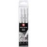 (POXPGBWH3C) TALENS SAKURA BOLÍGRAFOS GELLY WHITE FINO/MEDIO/GRUESO GEL BRILLANTE ESTUCHE DE 3 BLANCO