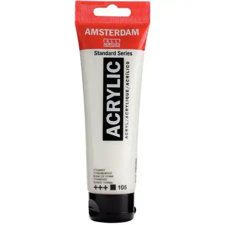 (17091052) TALENS AMSTERDAM STANDARD SERIES COLORES ACRÍLICOS TUBO 120ML BLANCO DE TITANIO