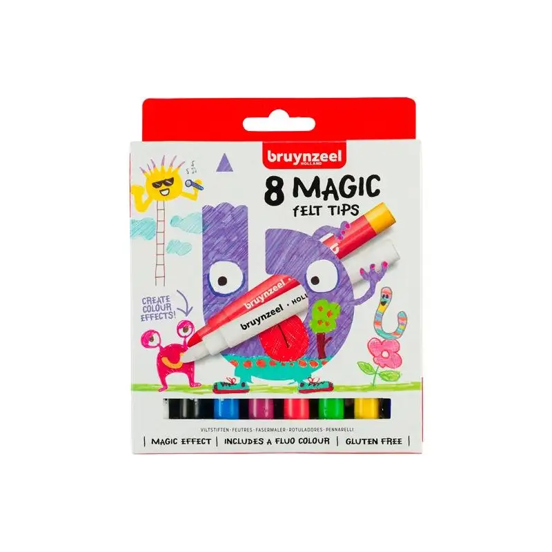 (60126008) TALENS BRUYNZEEL ROTULADORES KIDS MÁGICOS COLORES SURTIDOS ESTUCHE 8 UD