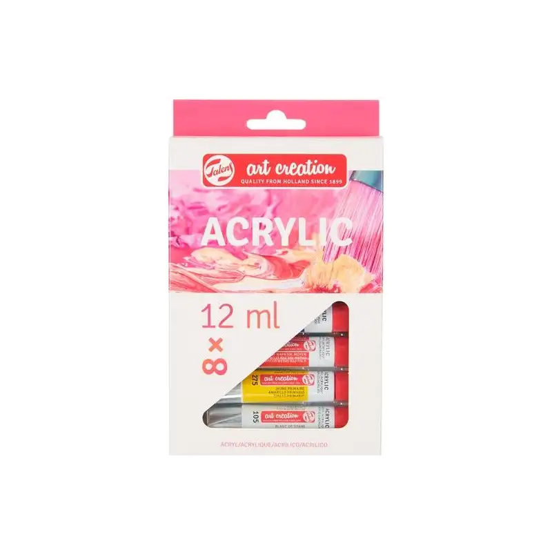 (9021708M) TALENS ART CREATION SET ACRÍLICO TUBO 12ML COLORES SURTIDOS ESTUCHE 8 UD