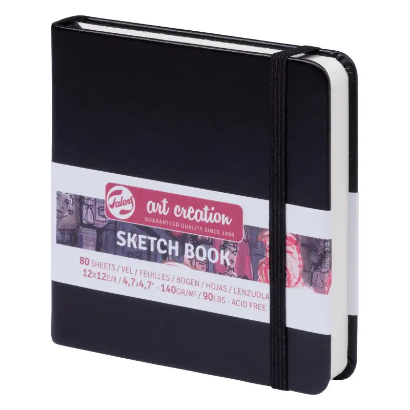 (9314004M) TALENS ARTS CREATION CUADERNO BOCETOS 12X12CM 80H 140GR NEGRO
