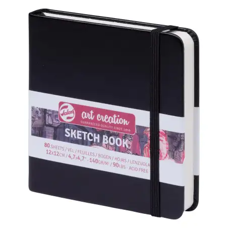 (9314004M) TALENS ARTS CREATION CUADERNO BOCETOS 12X12CM 80H 140GR NEGRO