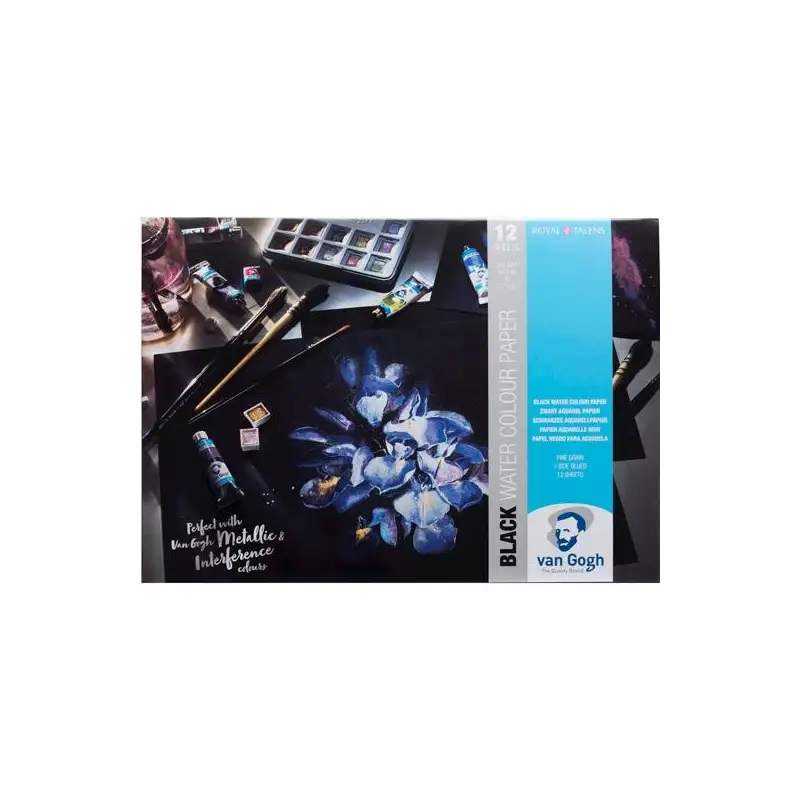 (94170001) TALENS VAN GOGH BLOC DE PAPEL 12 HOJAS 360GR PARA ACUARELA A3 NEGRO