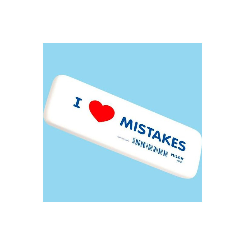 (CNM4806) MILAN GOMA 4806 MISTAKES BISELADA MIGA DE PAN FLEXIBLE BLANCO CAJA 6 GOMAS