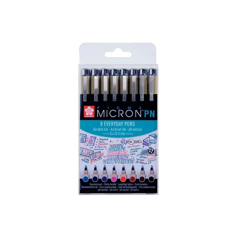 (POXSDKPN8) TALENS SAKURA ROTULADORES PIGMA MICRON PN COLORES SURTIDOS ESTUCHE 8 UD