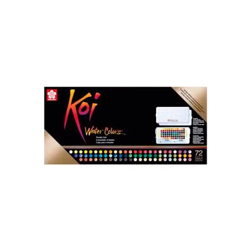 (XNCW72N) TALENS SAKURA KOI ACUARELAS WATER COLORS STUDIO SET ESTUCHE DE 72 C/SURTIDOS