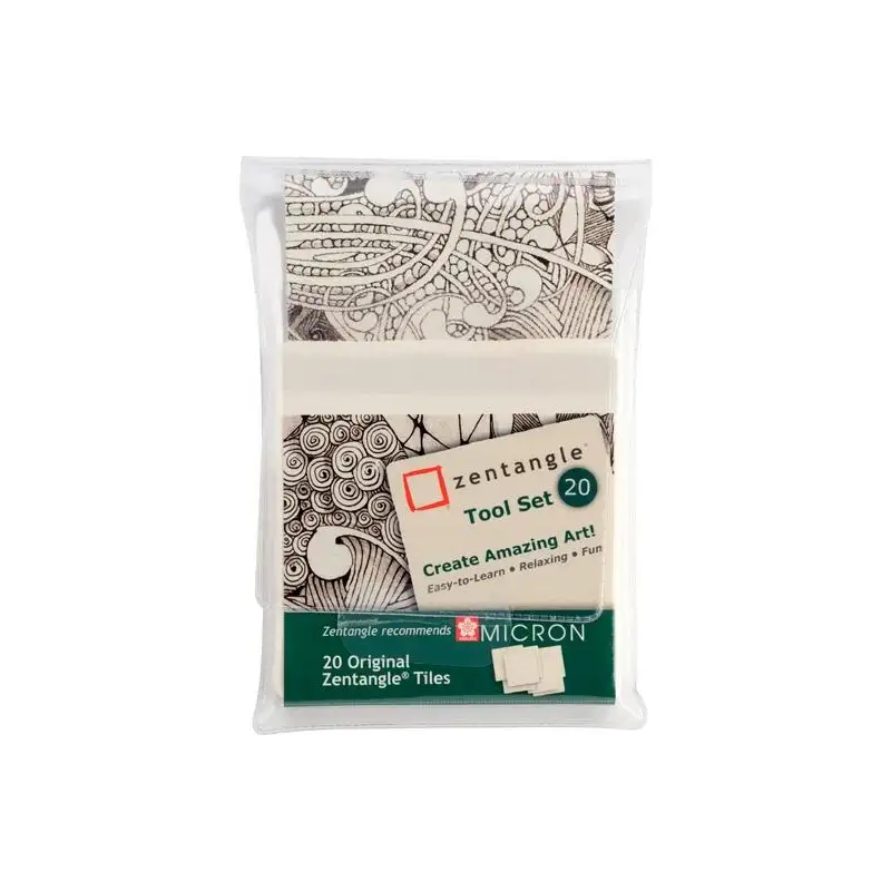 (Z20TWGB) TALENS SAKURA ZENTANGLE TOOL SET 20 TARJETAS 89X89MM BLANCO