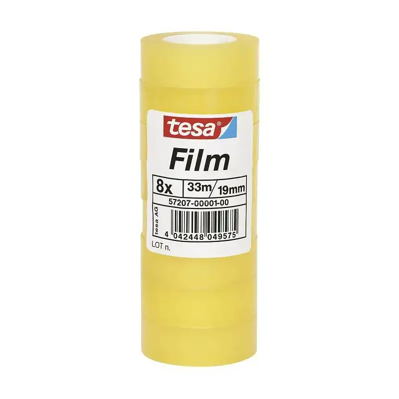 (57207-00001-01) TESA FILM CINTA ADHESIVA TRANSPARENTE STANDARD SHRINK TOWER ROLLO 19MM X 33M TORRE 8 UD