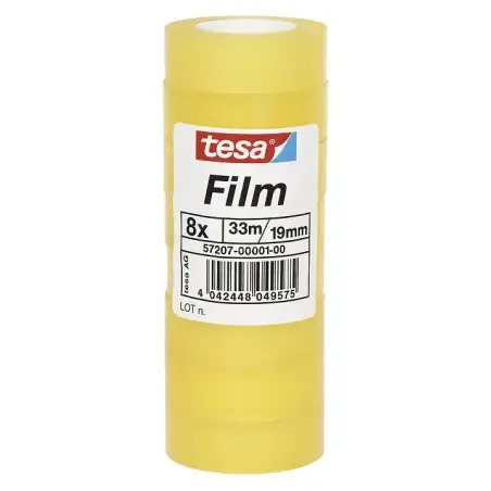 (57207-00001-01) TESA FILM CINTA ADHESIVA TRANSPARENTE STANDARD SHRINK TOWER ROLLO 19MM X 33M TORRE 8 UD