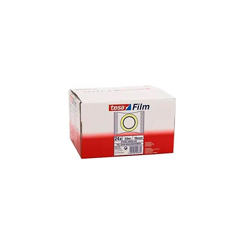 (57225-00001-01) TESA FILM CINTA ADHESIVA TRANSPARENTE STANDARD FLOWPACK ROLLO 19MM X 33M