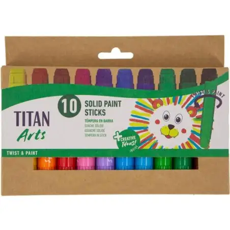 (130300010) TITAN ARTS TÉMPERA EN BARRA C/SURTIDOS ESTUCHE 10 UD