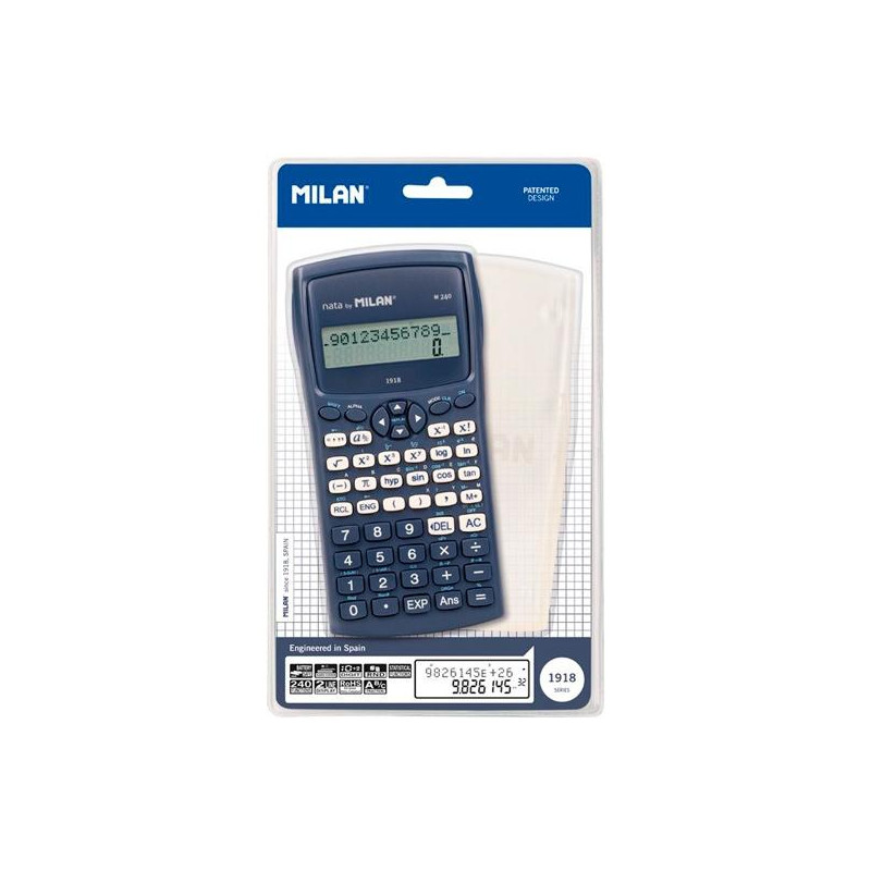 (159110SNCBBL) MILAN CALCULADORA CIENTÍFICA M240 SERIE 1918 BLÍSTER AZUL