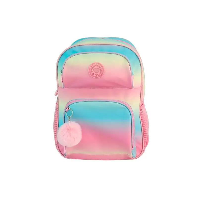 (T434-1053) TOYBAGS MOCHILA PRIMARIA BLIN BLIN GRADIENT PINK DOBLE COMPARTIMENTO 44X31X17CM ADAPTABLE A CARRO