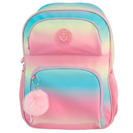 (T434-1053) TOYBAGS MOCHILA PRIMARIA BLIN BLIN GRADIENT PINK DOBLE COMPARTIMENTO 44X31X17CM ADAPTABLE A CARRO