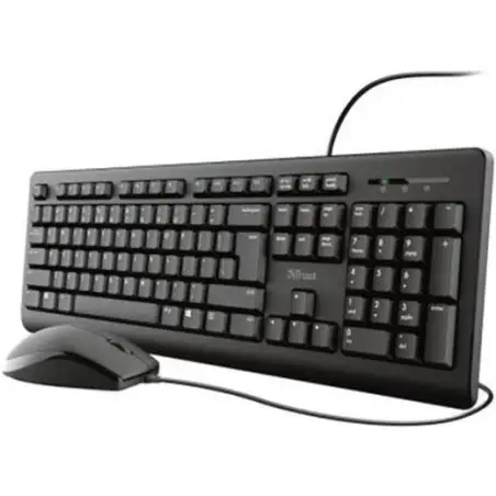 (23977) TRUST COMBO TECLADO + RATÓN TKM-250 CABLE USB SILENCIOSO RESISTENTE A LIQUIDOS NEGRO