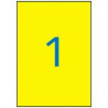 (02878) APLI ETIQUETAS ADHESIVAS 210X297MM LÁSER C/RECTOS 1 X 20H AMARILLO FLUORESCENTE