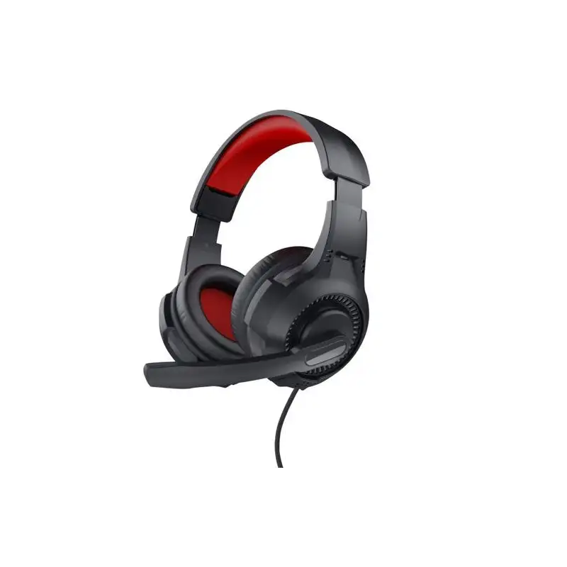 (24785) TRUST AURICULARES GAMING HEADSET C/ MICROFONO DIADEMA AJUSTABLE JACK 3.5.MM ROJO/NEGRO