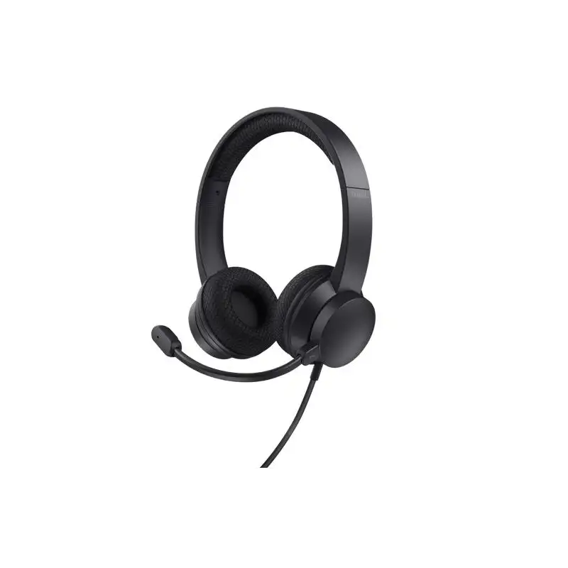 (25334) TRUST AURICULARES HS-260 ESTÉREO CABLE USB CON MICRÓFONO FLEXIBLE AJUSTABLE NEGRO