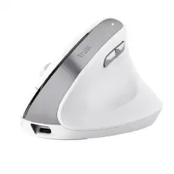 (25398) TRUST RATÓN BAYO II ERGONÓMICO VERTICAL INALÁMBRICO 2.4GHZ 6 BOTONES RECARGABLE BLANCO