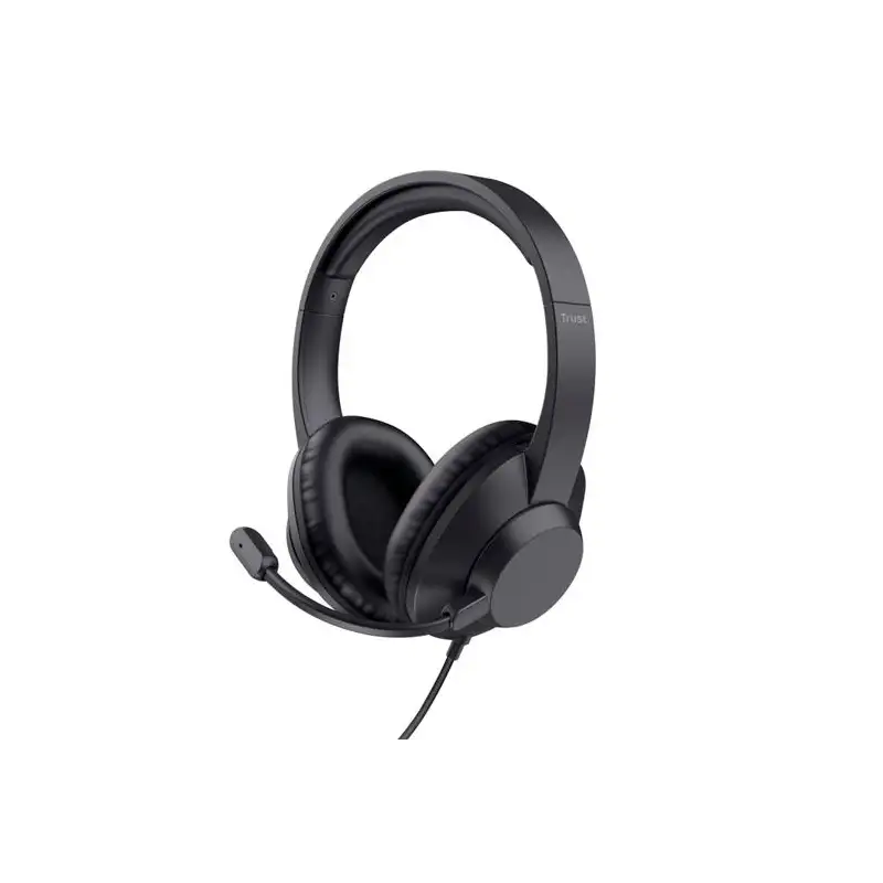 (25462) TRUST AURICULARES AYDA MAX ADAPTADOR USB-C/USB-A CON MICRÓFONO FLEXIBLE AJUSTABLE ANC NEGRO