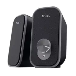 (25670) TRUST ALTAVOCES ADOR 2.0 RMS 12W MAX AUTOALIMENTADO USB CONEXION Y CONEXION JACK 3.5 MM NEGRO
