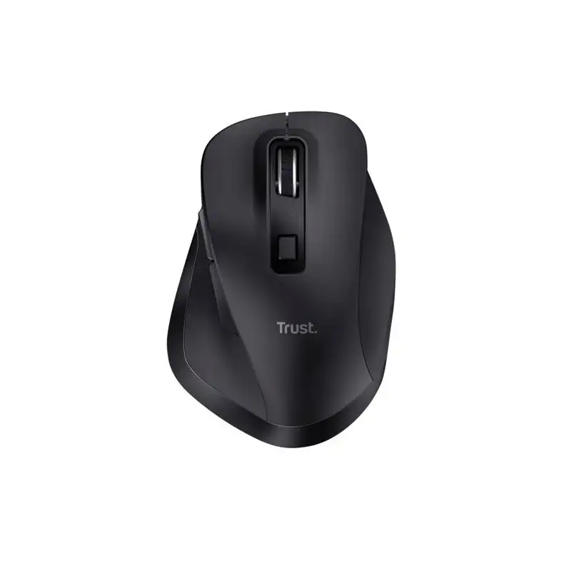 (25708) TRUST RATÓN ERGONÓMICO FYDA INALÁMBRICO RECARGABLE 2400 DPI AJUSTABLE NEGRO