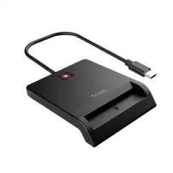 (26253) TRUST LECTOR DE TARJETAS EXTERNO DNI COMPATIBLE CON DNIE Y SMARTCARDS USB-C NEGRO