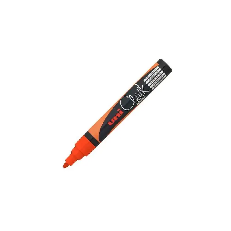 (264630000/140038000) UNIBALL MARCADOR DE TIZA LÍQUIDA CHALK PWE-5M NARANJA FLÚOR CAJA 6 UD