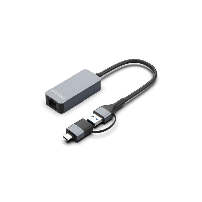 (A109-0710) AISENS CONVERSOR USB3.2 GEN1 USB-A+USB-C A ETHERNET 2.5G 10/100/1000/2500 MBPS