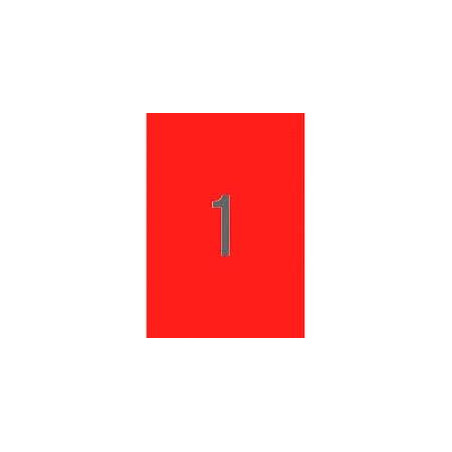 (02880) APLI ETIQUETAS ADHESIVAS 210X297MM LÁSER C/RECTOS 1 X 20H ROJO FLUORESCENTE
