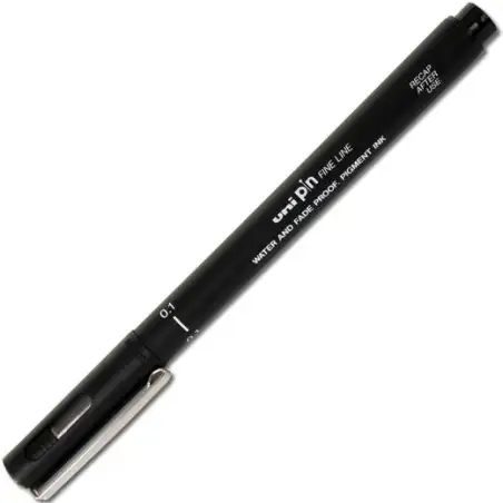 (288902000) UNIBALL ROTULADOR CALIBRADO PIN-200(S) 0.1 NEGRO CAJA 12 UD