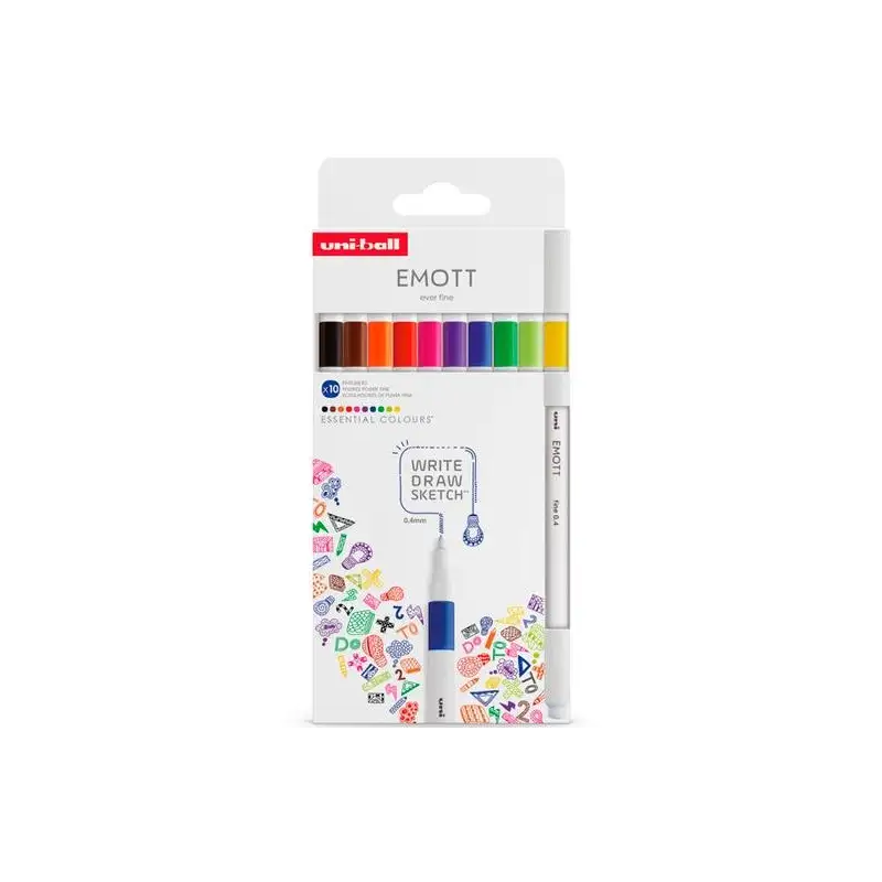 (302422268) UNIBALL EMOTT ROTULADORES DE ESCRITURA Y DIBUJO COLORES ESENCIALES ESTUCHE 10 UD