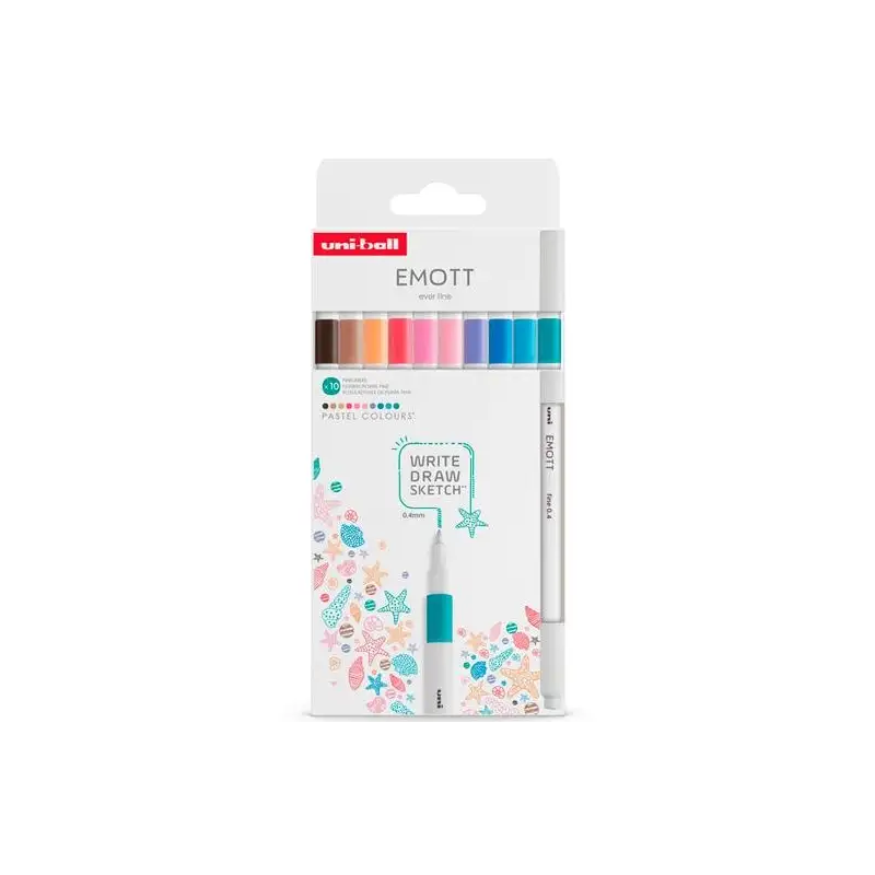(302422269) UNIBALL EMOTT ROTULADORES DE ESCRITURA Y DIBUJO COLORES PASTEL ESTUCHE 10 UD