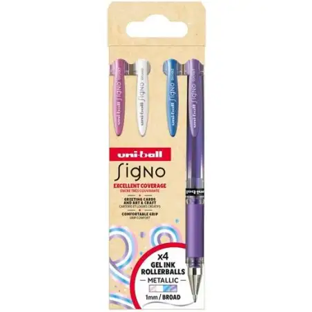 (302422292) UNIBALL ROLLERBALL SIGNO BROAD UM-153 1.0MM SURTIDO METÁLICO NO.2 SET 4 UD