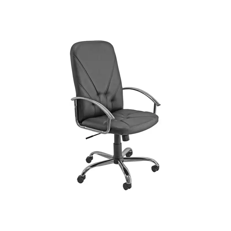 (DNPC/KN) UNISIT SILLÓN DIRECCION DANTE CUERO NEGRO BASE CROMADA