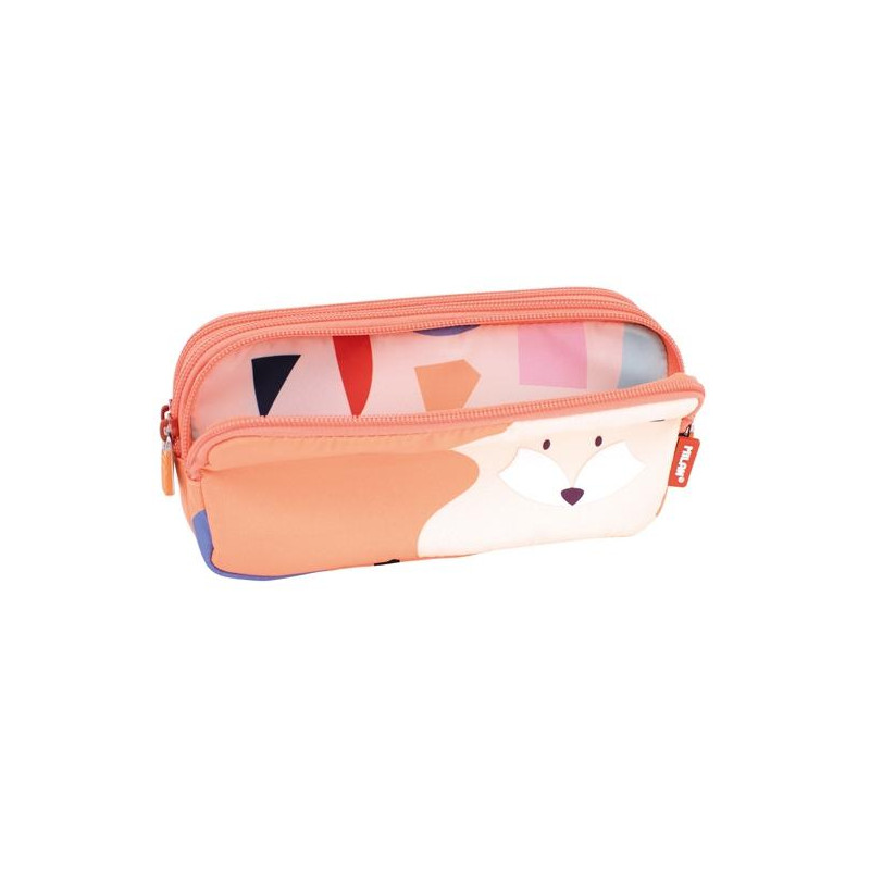 (081135FARN) MILAN PORTATODO 3 CREMALLERAS SERIE ESPECIAL FUN ANIMALS NARANJA