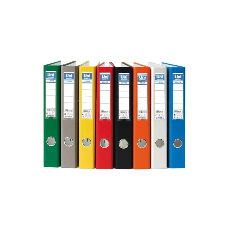 (92376) UNISYSTEM ARCHIVADOR PALANCA COLOR 45MM CANTONERA LARGA FOLIO CARTÓN FORRADO PP VERDE