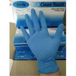 (1111M) GUANTES DE NITRILO SIN POLVO TALLA M AZUL CAJA -100U-