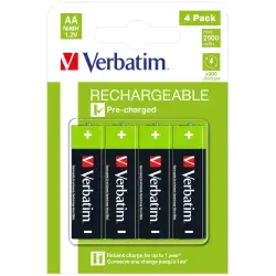 (49517) VERBATIM PILAS ALCALINAS RECARGABLES AA - HR06 - (PACK 4 UDS) (SUSTITUYE 49941)