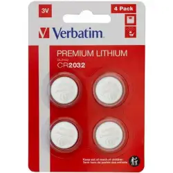 (49533) VERBATIM PILAS PLANAS LITIO CR2032 (PACK 4 UDS)