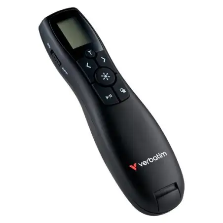 (32364) VERBATIM PUNTERO KEYNOTE LASER ROJO INALÁMBRICO C/ PANTALLA LCD NEGRO