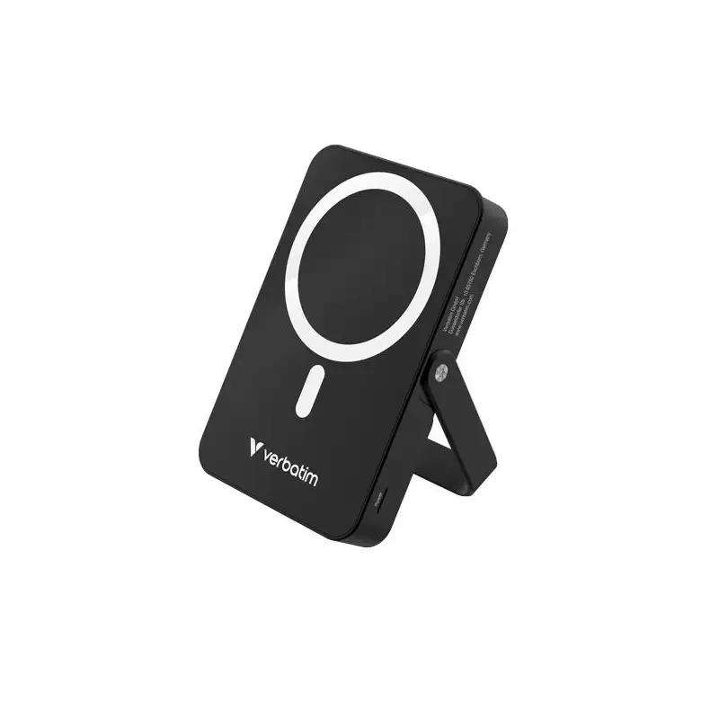 (32264) VERBATIM CARGADOR INALAMBRICO POWER BANK C/ SOPORTE 10K MAH 1XUSB-C NEGRO