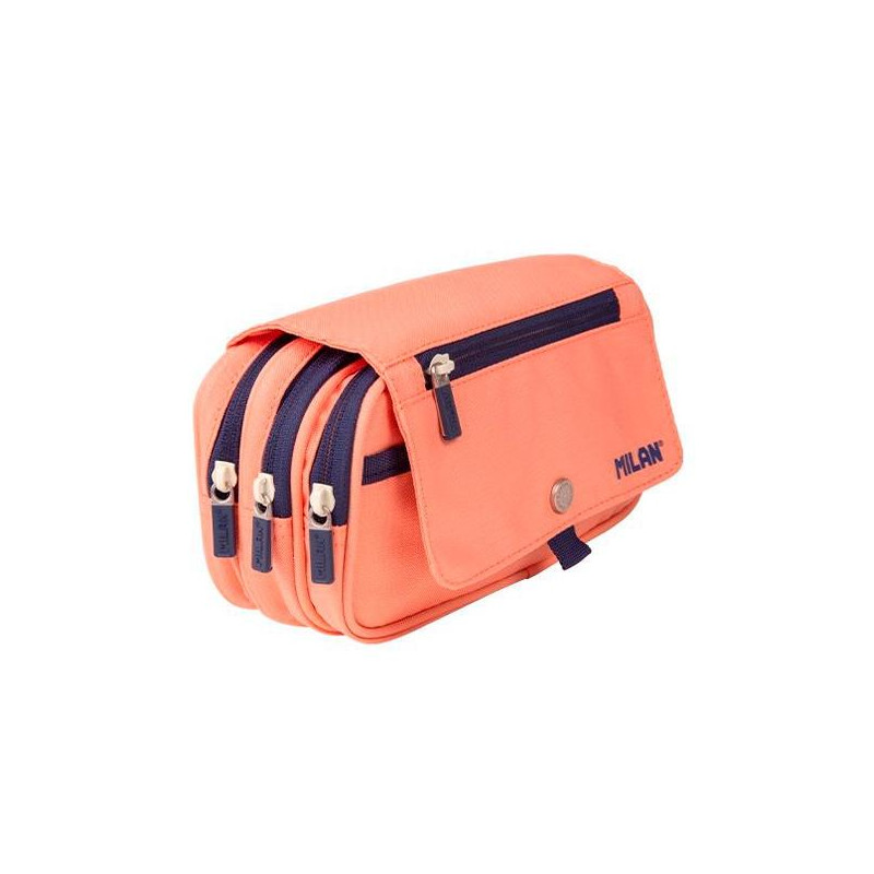 (08149SNCP) MILAN PORTATODO 4 CREMALLERAS CON SOLAPA 1918 ROSA