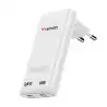 (32355) VERBATIM CARGADOR PARED GAN FOLD 'N' GO 65W 2XUSB-C 3.0 BLANCO