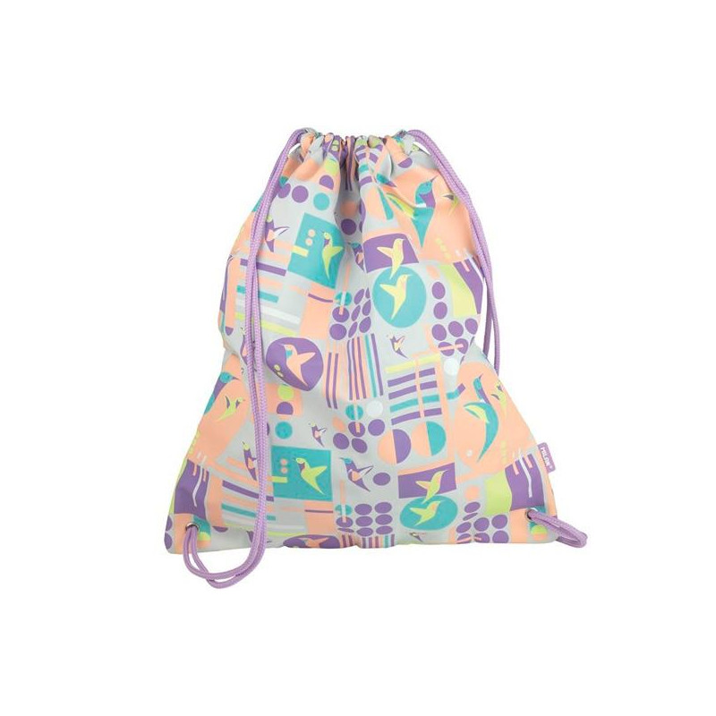 (08420SCL) MILAN SACO PORTATODO CON TIRAS GRANDE SUGAR COLIBRÍ PASTEL ROSA/GRIS