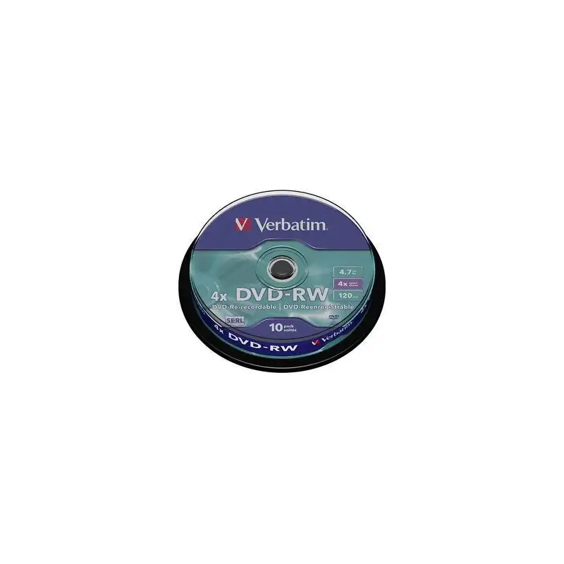 (43552) VERBATIM DVD-RW 4.7GB 4X (TARRINA 10 UNIDADES)