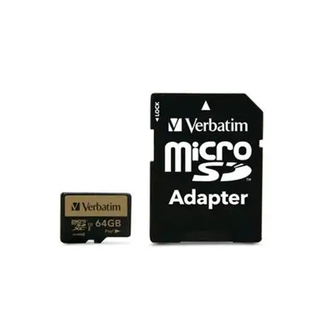 (44034) VERBATIM PRO+ U3 MICRO SDXC CARD 64GB C/ADAPTADOR
