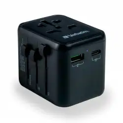 (49544) VERBATIM UTA-02 ADAPTADOR UNIVERSAL DE VIAJE CON 1 PUERTO USB-C - 1 PUERTO USB-A